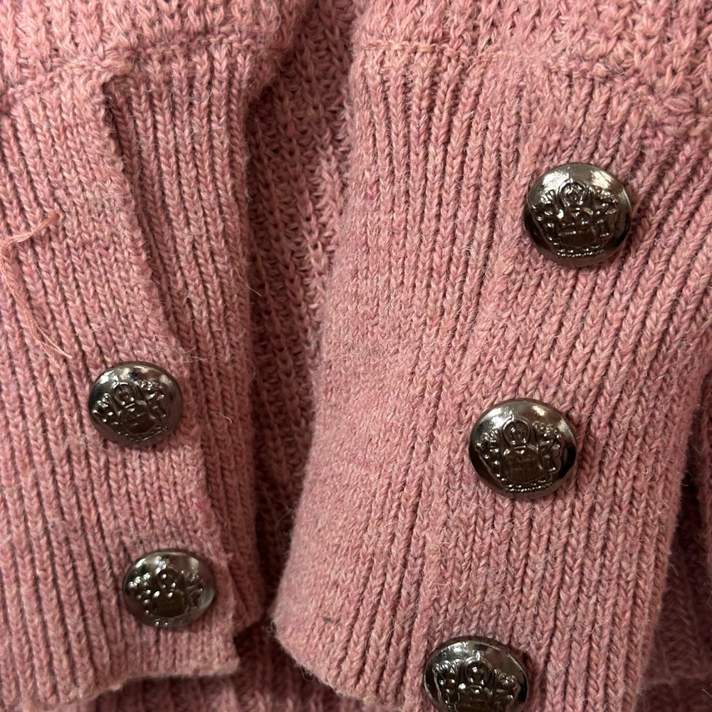 Pink Cowl Neck Sweater with Ribbed Knit Texture - Picture 4 of 4
